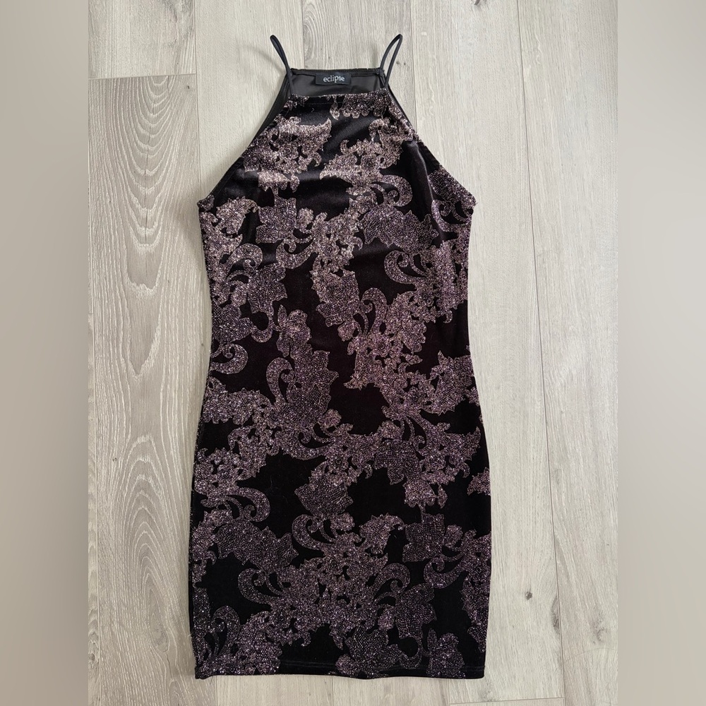 Eclipse Sparkle Dress Crushed Velvet size Small
